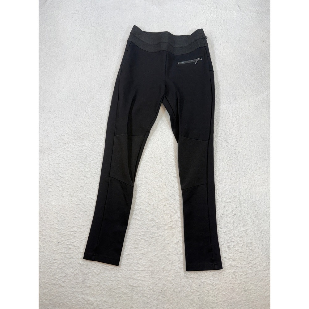 Zara Basic Collection Black Moto Leggings High Waisted Size M Ribbed Waistband